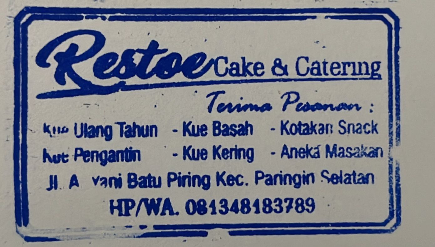 SIOPEN BALANGAN - RESTOE CAKE & CATERING - BINGKA BARANDAM