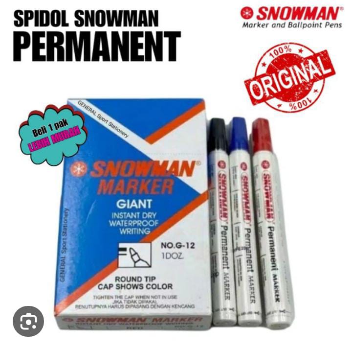 SPIDOL SNOWMAN PERMANENT HITAM