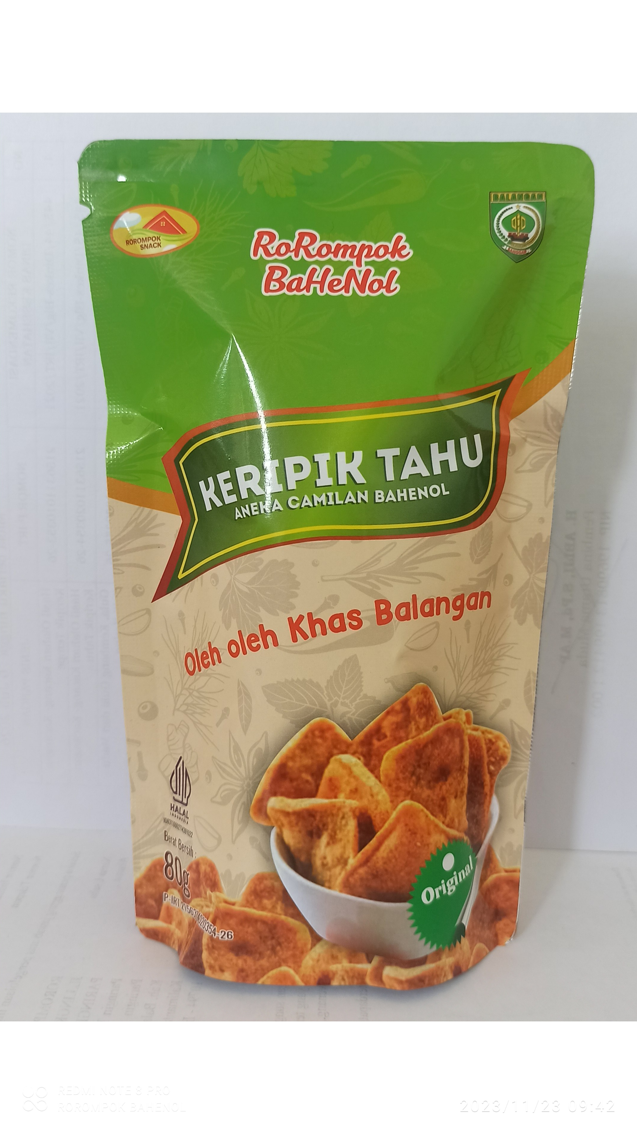 Keripik tahu (oroginal, pedas)