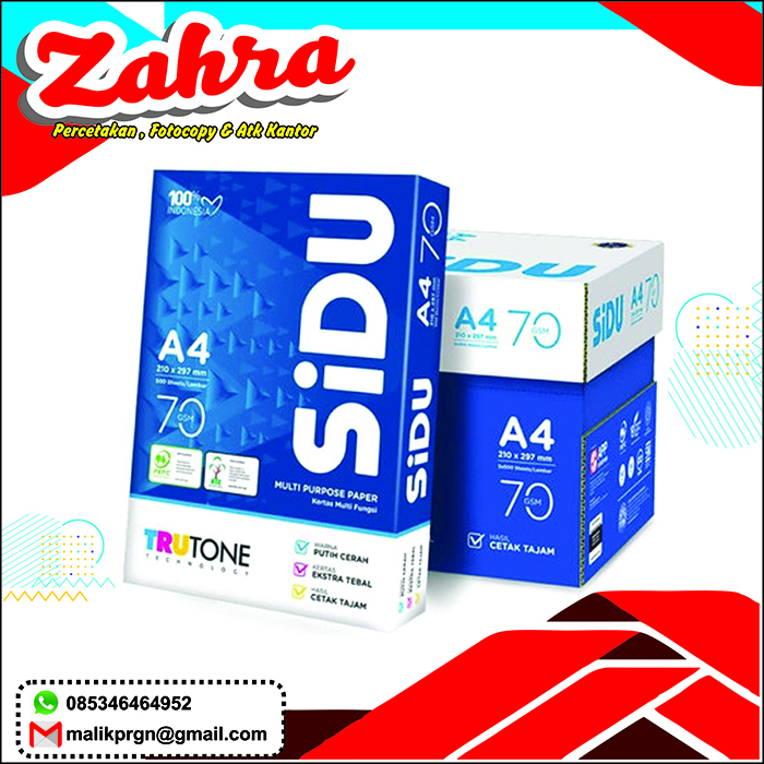 KERTAS A4 SIDU 70 GRAM