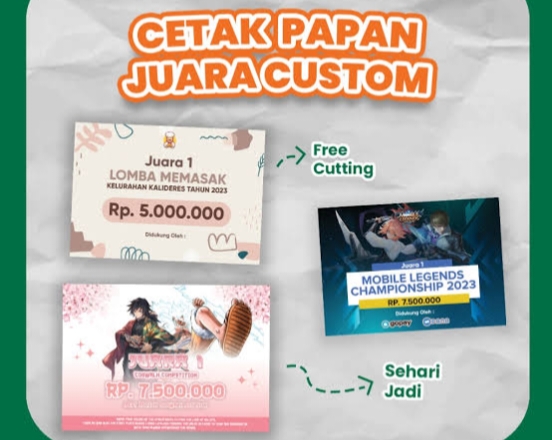 Cetak bingkai juara styrofoam (Free design)