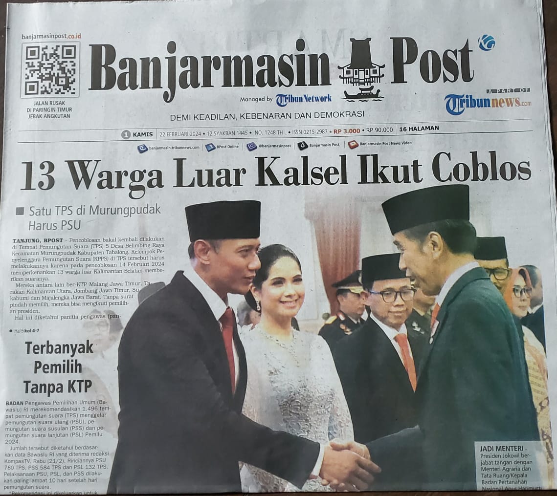 Surat Kabar Harian Banjarmasin Post 