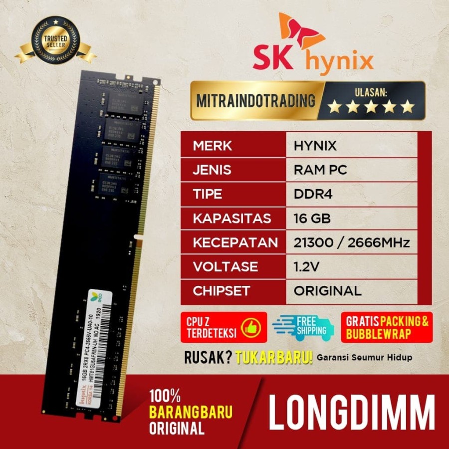 RAM HYNIX LONGDIMM DDR4 16GB PC19200/2400MHZ