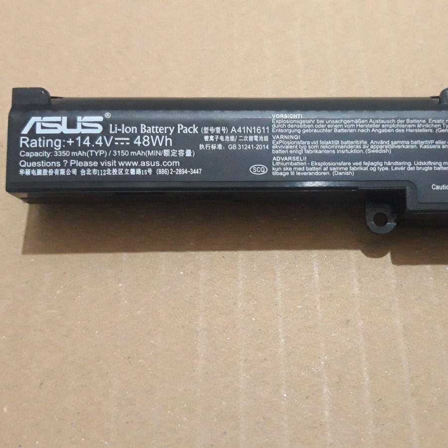 Original Baterai Asus ROG GL553V GL553VW GL553VD GL553VE A41N1611