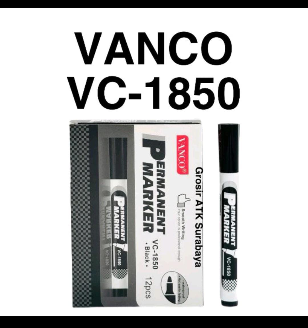 SPIDOL VANCO PERMANEN PERMANENT Marker VC-1850 Warna Hitam Bagus Murah