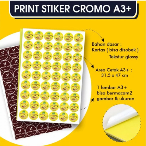 STIKER A3+ CROMO GLOSSY