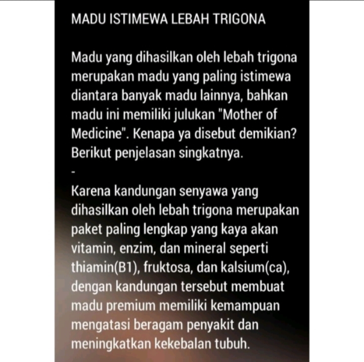 Madu Kelulut Murni 250ml ! Madu Trigona Itama Kalimantan