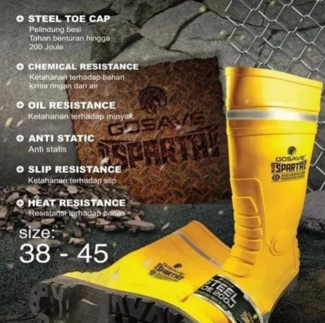 Sepatu Boots Safety merk Gosave (Ujung Besi)