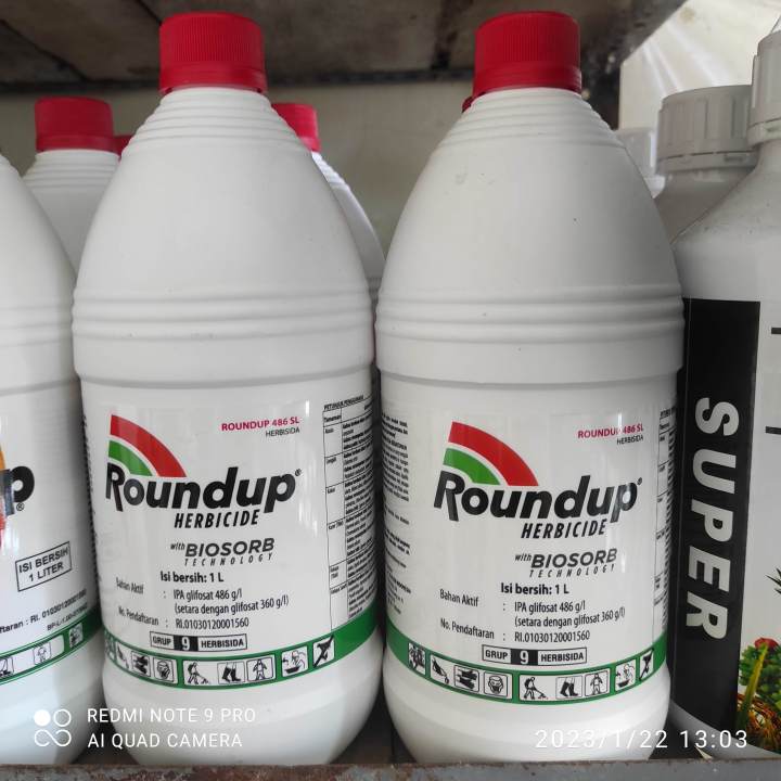 Herbisida Roundup 486 SL Kemasan Baru 1 Liter Pembasmi Rumput Liar