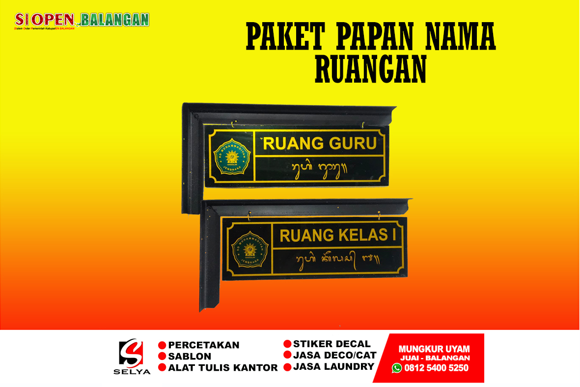 PAKET PAPAN NAMA RUANGAN