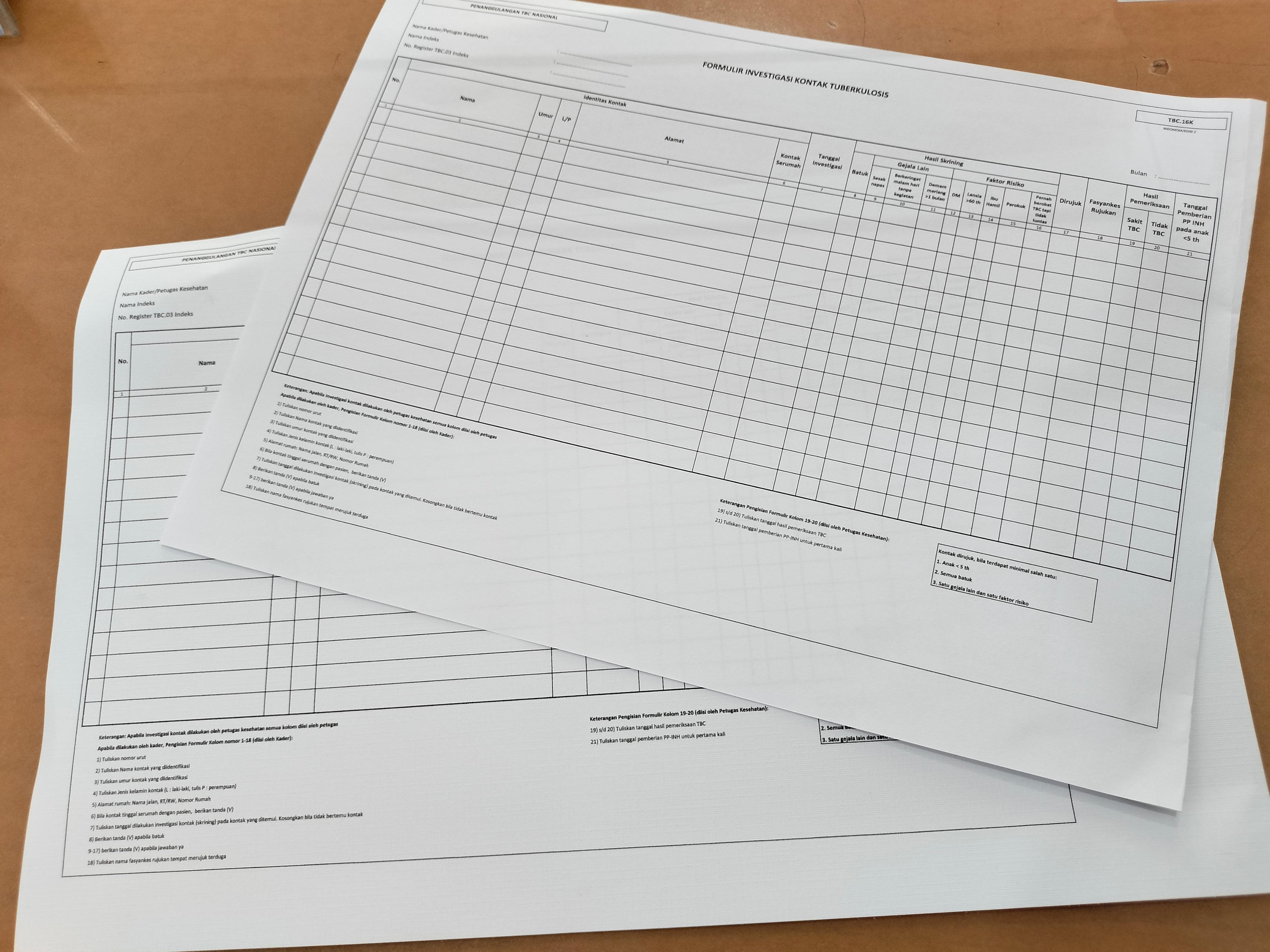 Formulir Investigasi Kontak Tuberkulosis