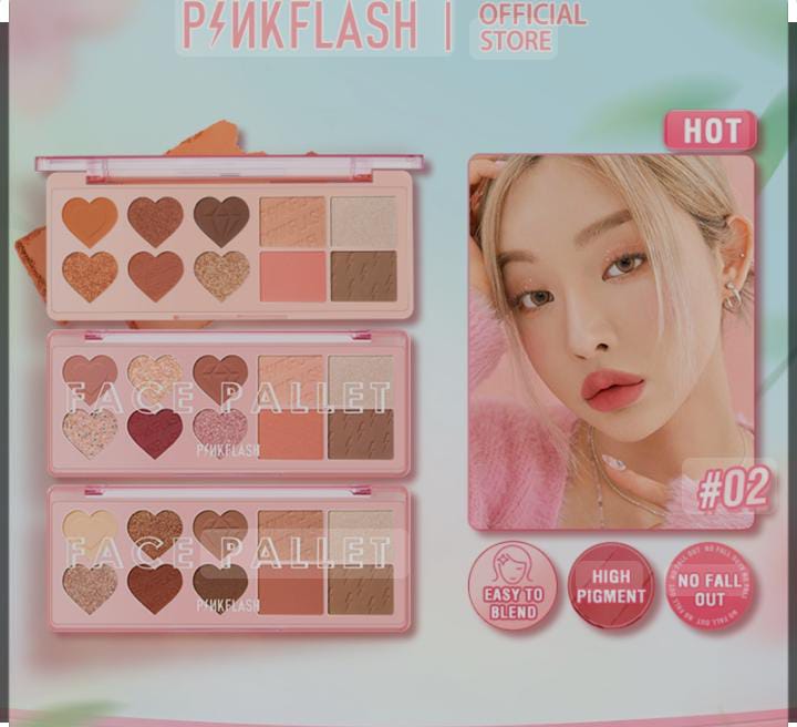 Make up Pallet blush on dan eyeshadow pinkflash