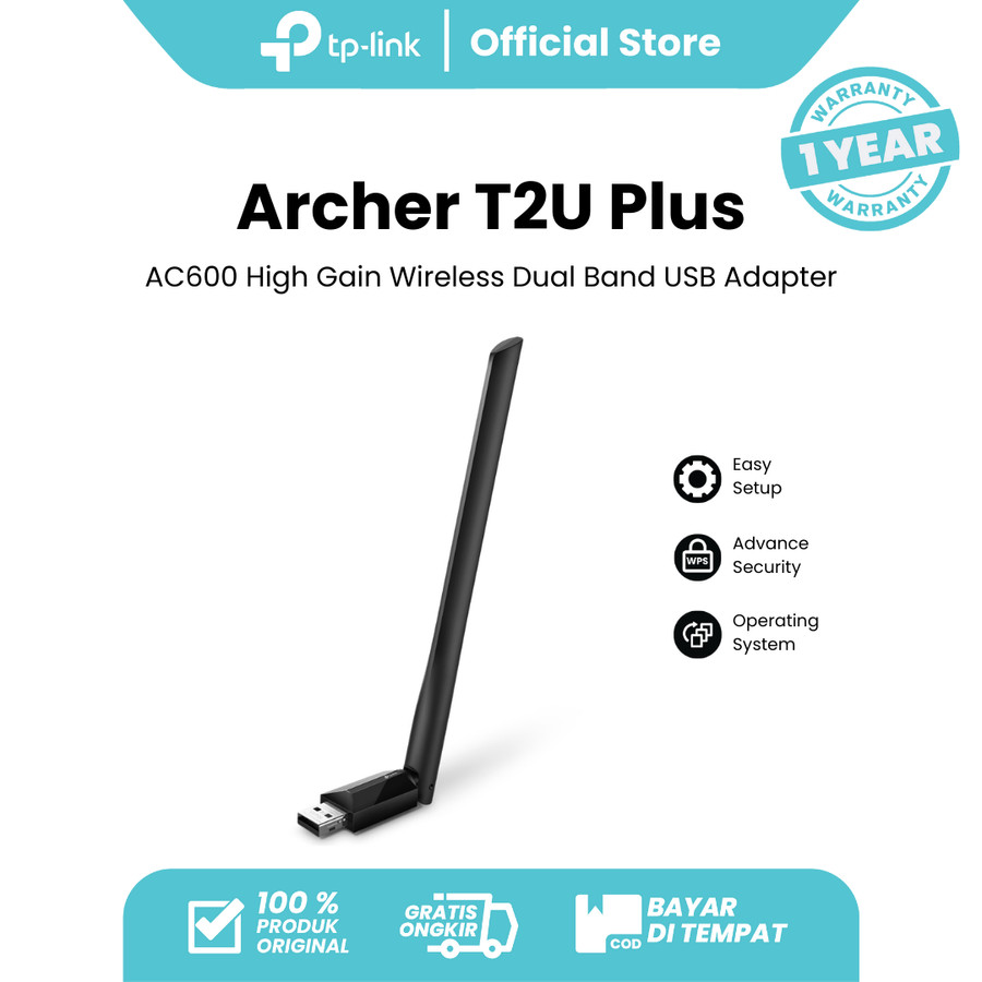 TP-LINK Archer T2U Plus AC600 High Gain Wireless Dual Band USB Adapter