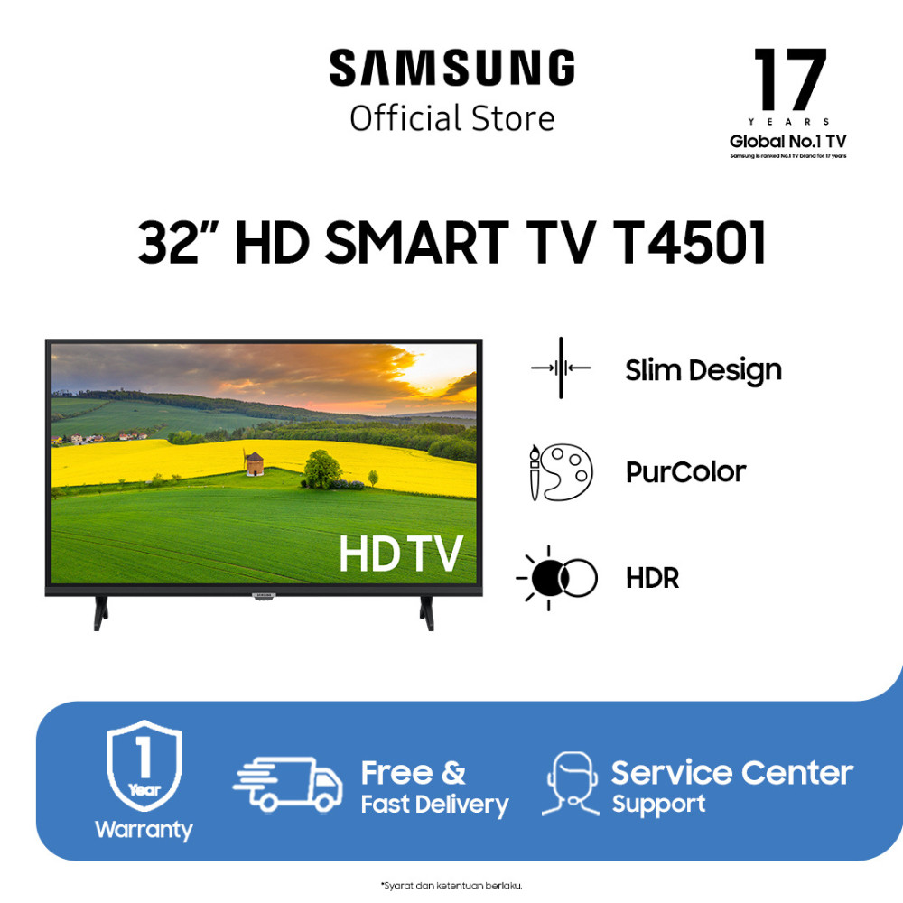 Samsung 32 inch HD Smart TV T4501 dengan PurColor