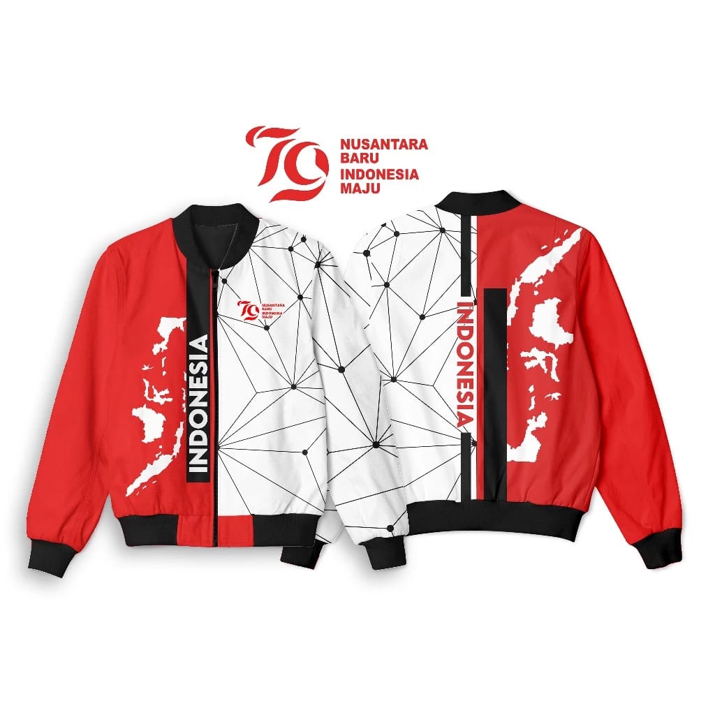 Jaket Bomber Sukajan Dirgahayu Indonesia HUT RI 79 Pro X-VOL 2024