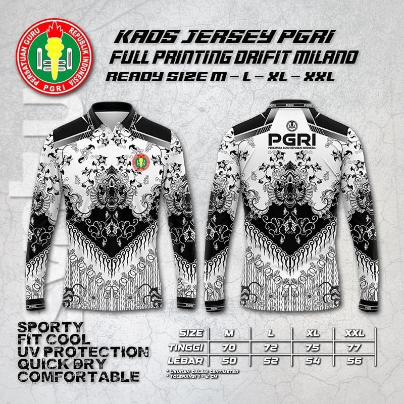 Kaos Jersey PGRI Baju PGRI Seragam Guru Olahraga Guru ASN PNS Full Print