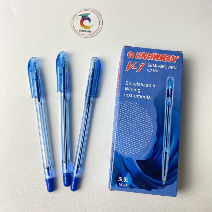 Pulpen SNOWMAN V1 Biru Semi Gel