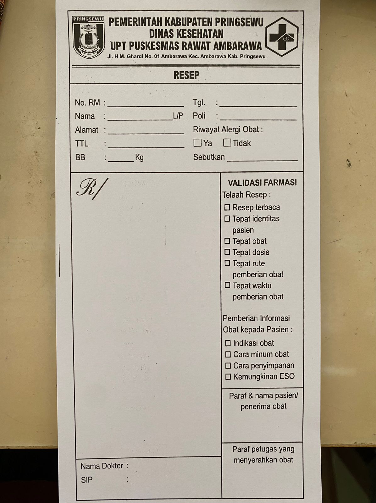 Cetak Resep Pasien