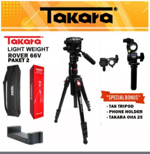Takara Rover 66V Paket 2 Tripod 66 V Monopod Light Weight With OHA 25