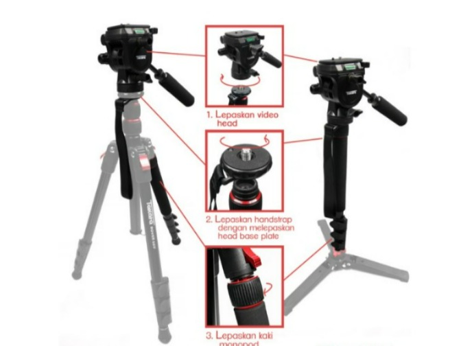 Takara Rover 66V Paket 2 Tripod 66 V Monopod Light Weight With OHA 25