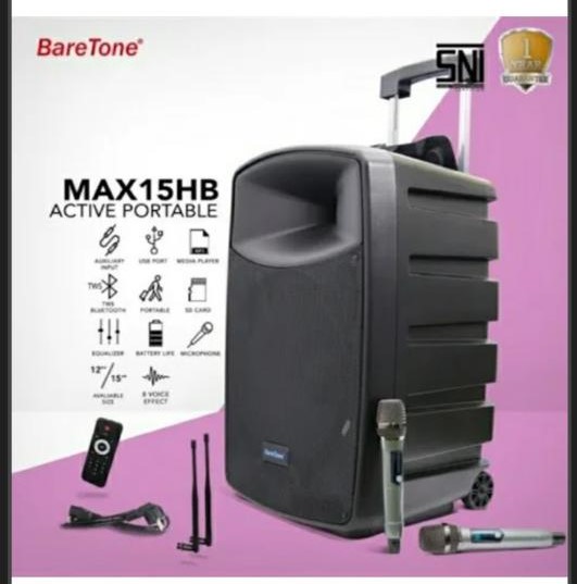 Speaker Portable Baretone MAX15HB MAX 15HB 15 Inch