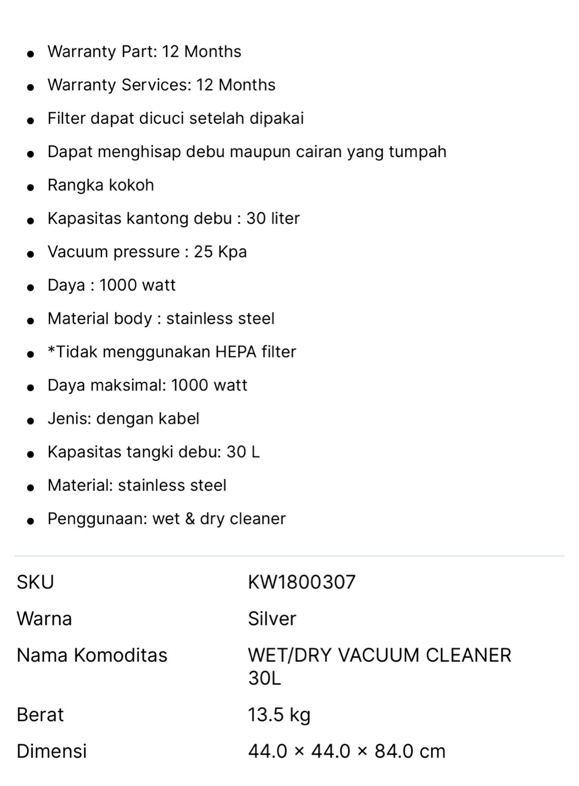 VACUM CLEANER 30L