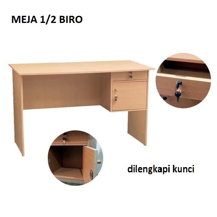 Meja Kerja 1/2 Biro columbia oak