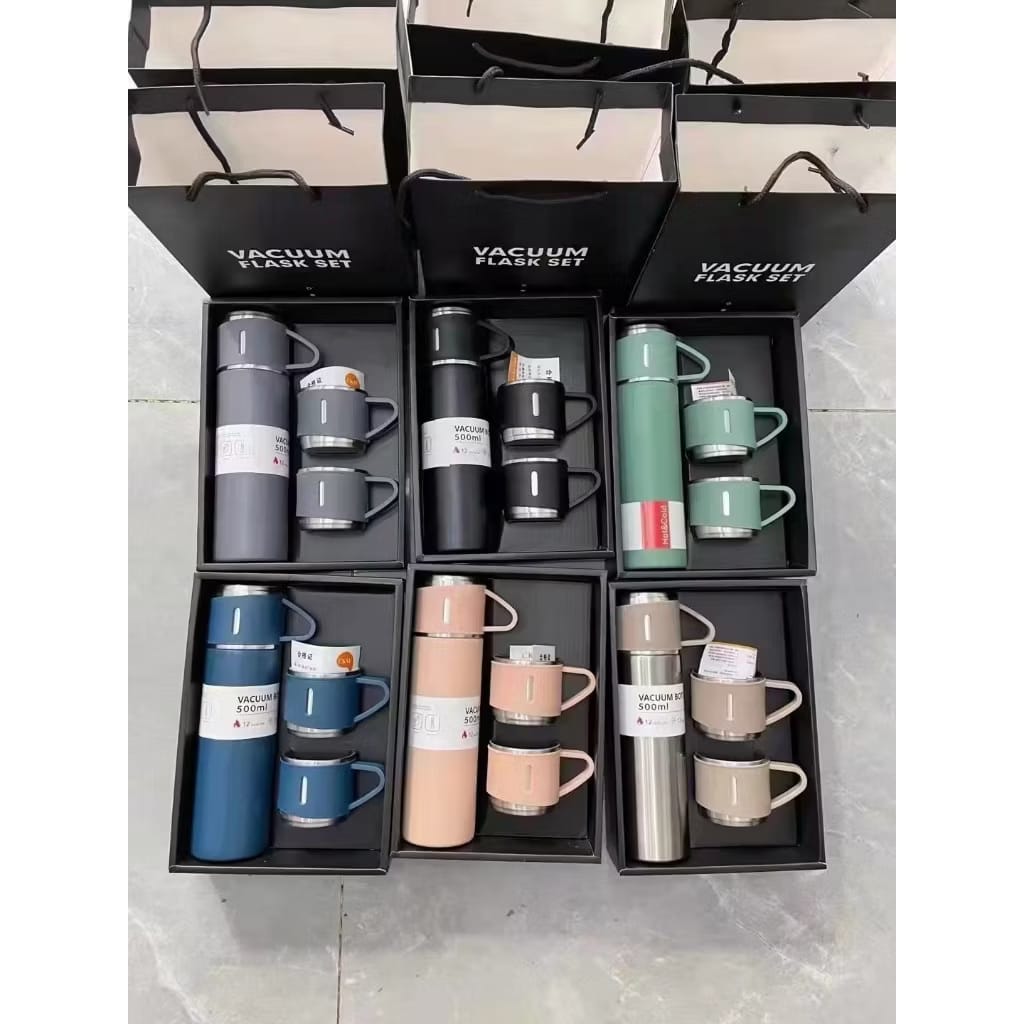 SOUVENIR TERMOS SET CANGKIR VACUUM FLASK