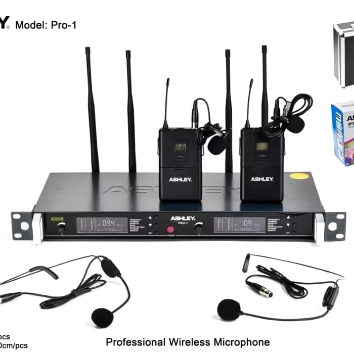 Microphone Wireless ASHLEY PRO 1 PRO1 JJHH Clipon Headset Original