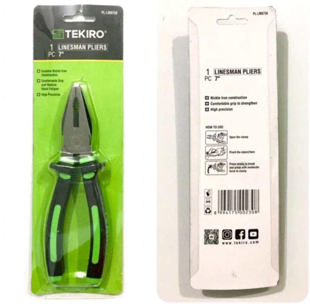 Tang Kombinasi / Linesman Pliers Tekiro 7"