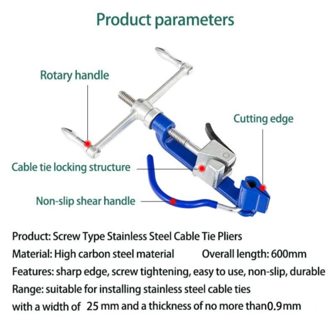 Alat Pengencang Kabel Listrik, Stainless Steel Ties / Tension Tool Metal Cable Banding Piler