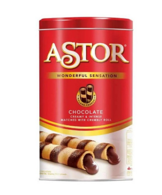 Biskuit Astor Roll Double Coklat Chocolate