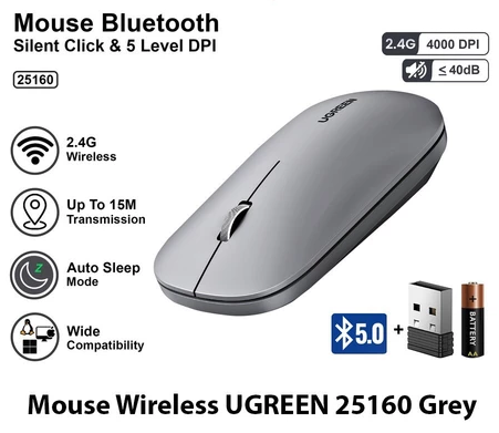 Mouse Wireless Bluetooth UGREEN 25160 Ultra Slim 2.4G 