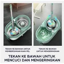 ALAT PEL LANTAI MOP DENGAN ROL PRAKTIS KAIN PEL PUTAR SPIN MOP