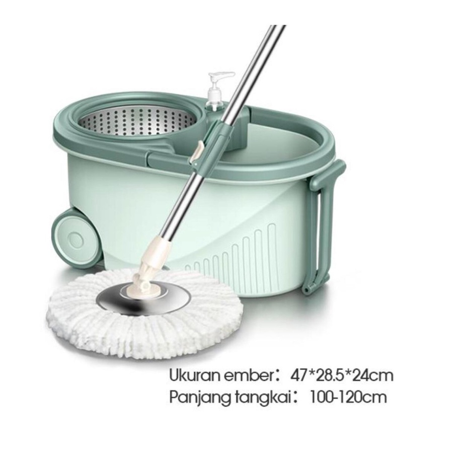 ALAT PEL LANTAI MOP DENGAN ROL PRAKTIS KAIN PEL PUTAR SPIN MOP