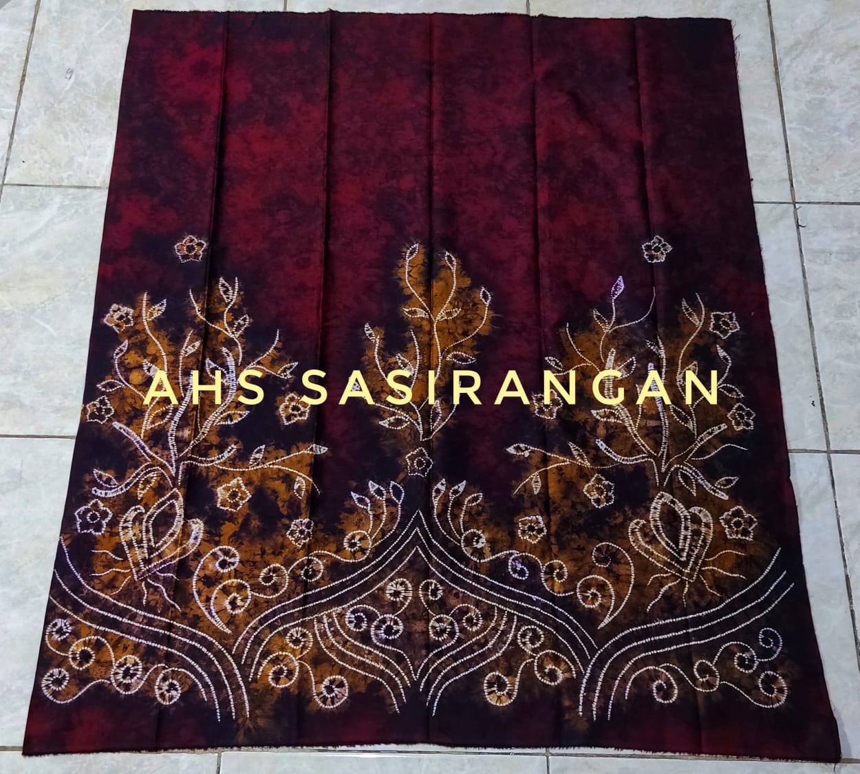 Kain Sasirangan Katun Satin Merah Marun