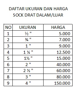 SOCK DRAT DALAM/LUAR