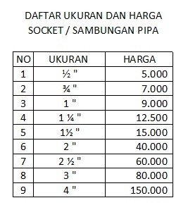 SOCKET / SAMBUNGAN PIPA