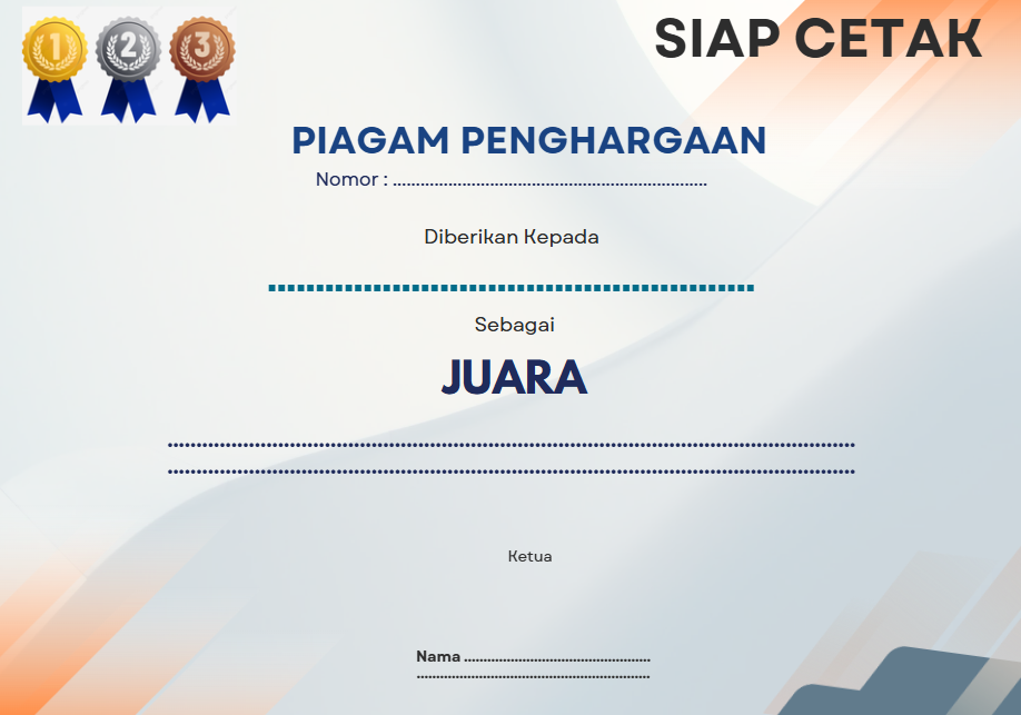 Cetak Piagam Penghargaan