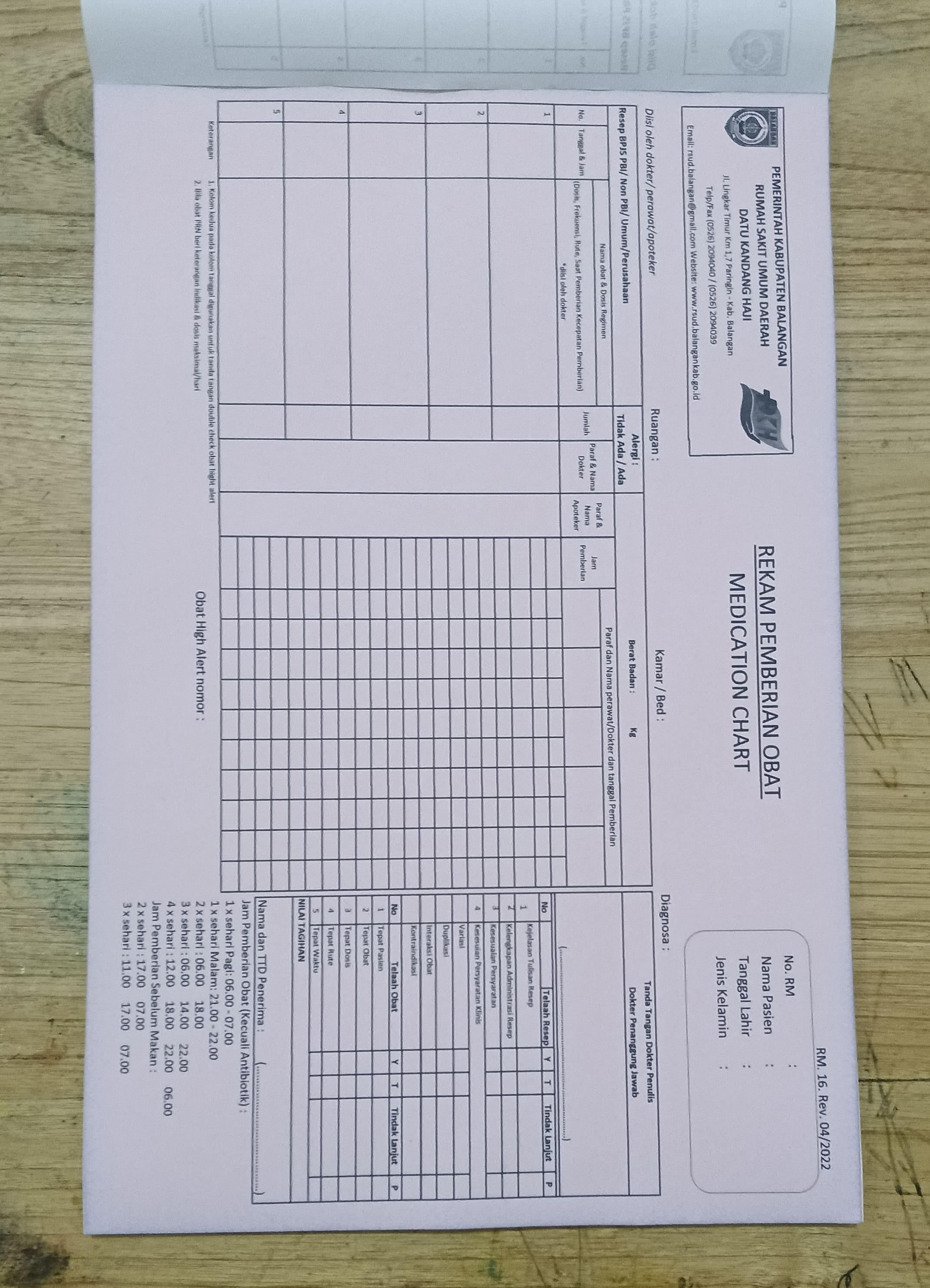 RESEP RAWAT INAP