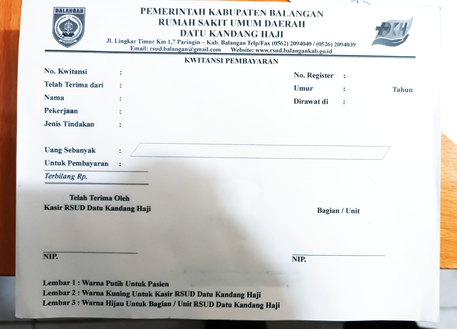 Kwitansi Pembayaran