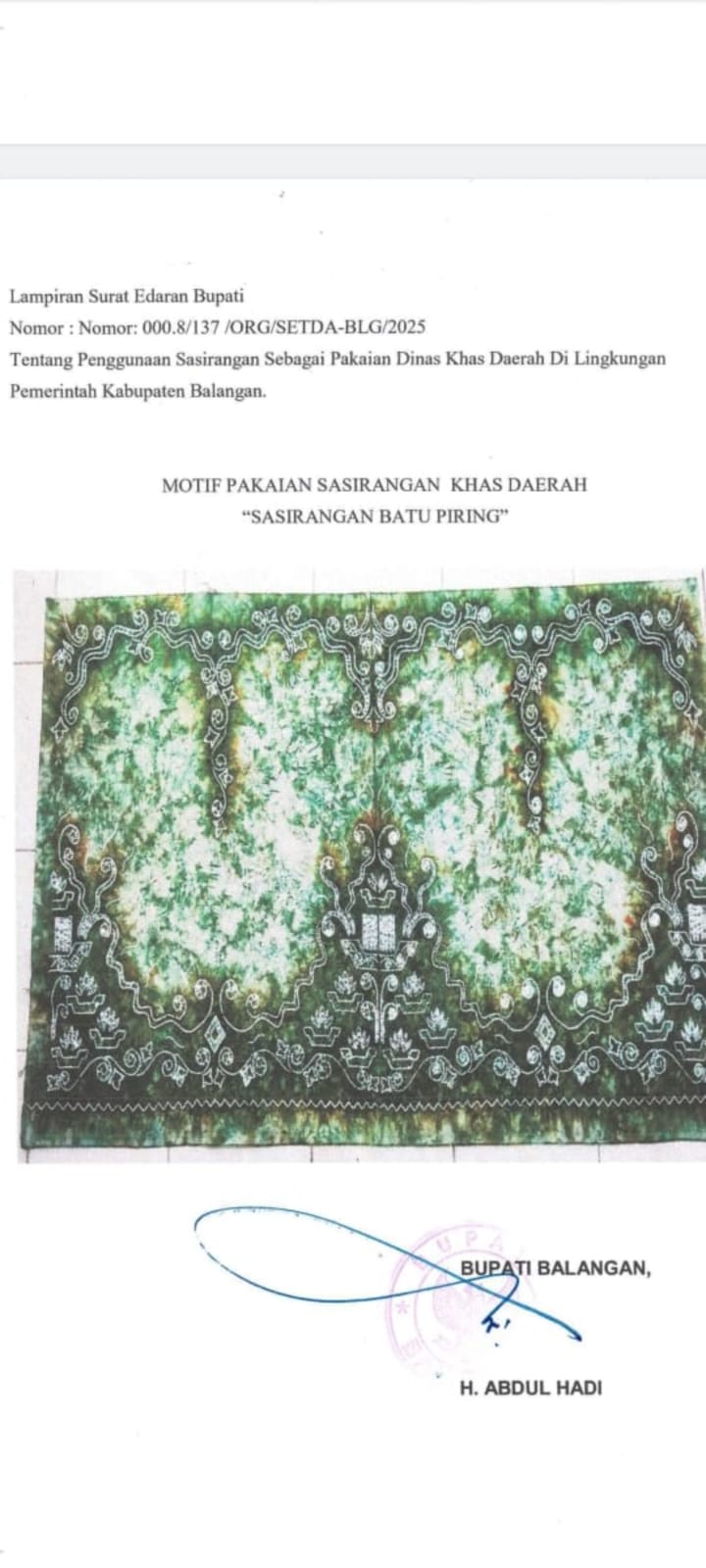 Kain Sasirangan Bahan Katun Satin Motif Batu Piring