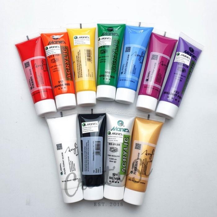 cat akrilik 30 ml 7 warna + b&w+sil&gold