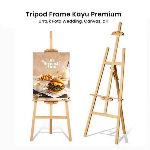 Tripod Kayu Stand Lukis Bingkai Foto - Triniti Premium, 150 cm