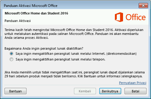 Aktivasi Mikrosof office