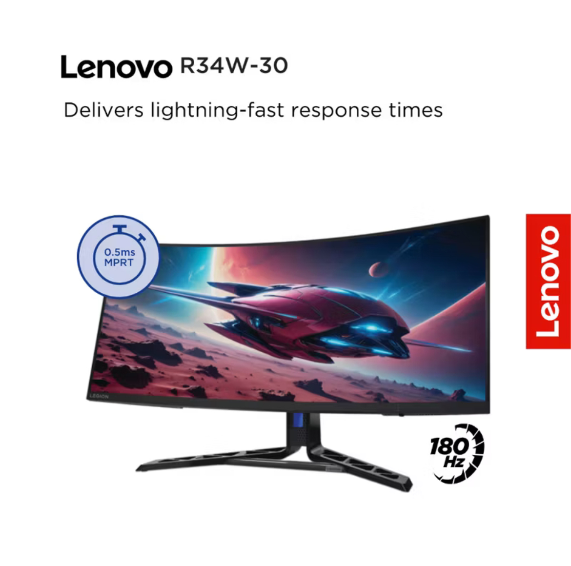 Lenovo Gaming Monitor R34w-30 WLED Ultra-Wide Curve 1500R 