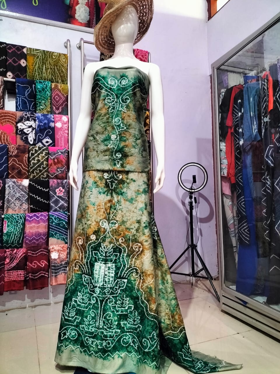 Kain motif sasirangan ( Katun Sutera ) 