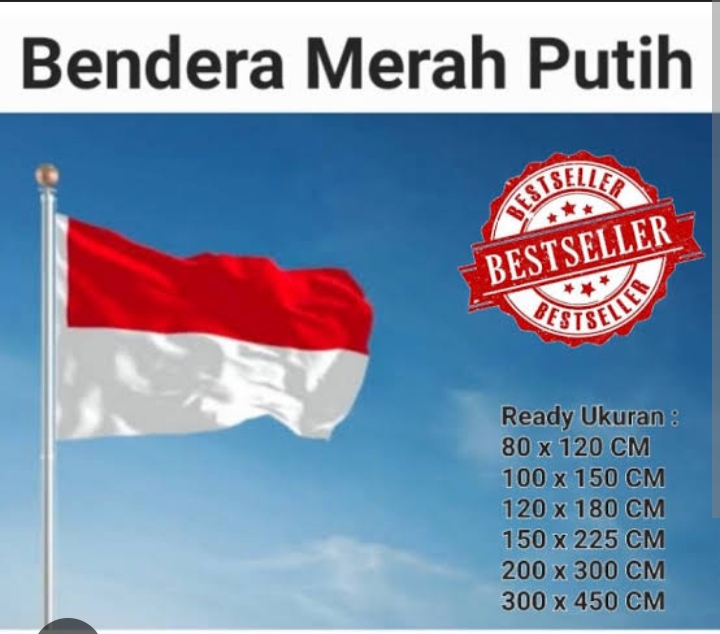 Bendera merah putih ukuran 55cm x 35cm