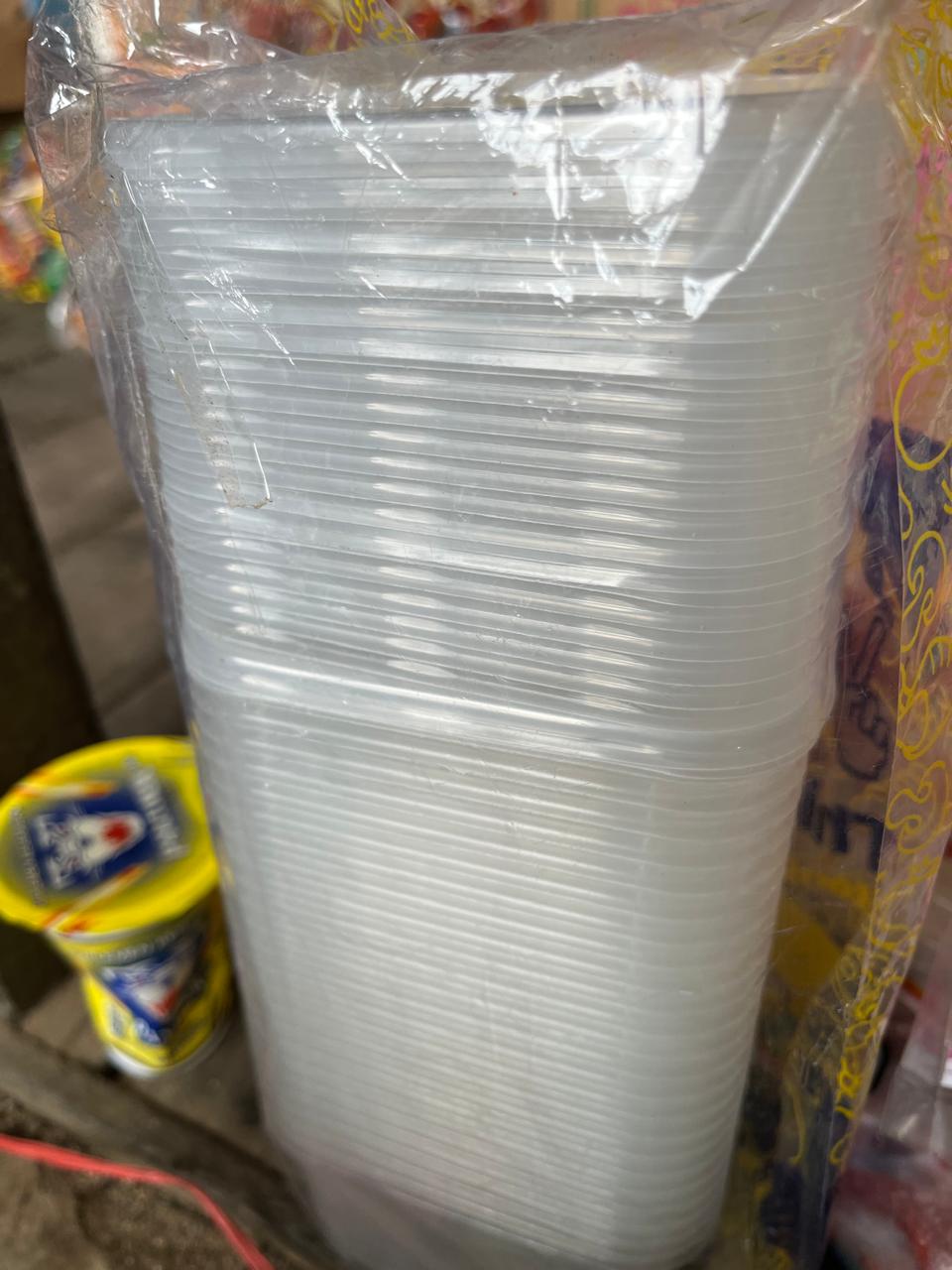 Mika plastik bentuk kotak ukuran 350 ml