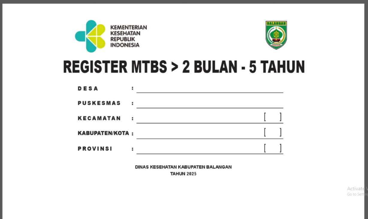 Register MTBS kurang 2 Bulan-5 Tahun